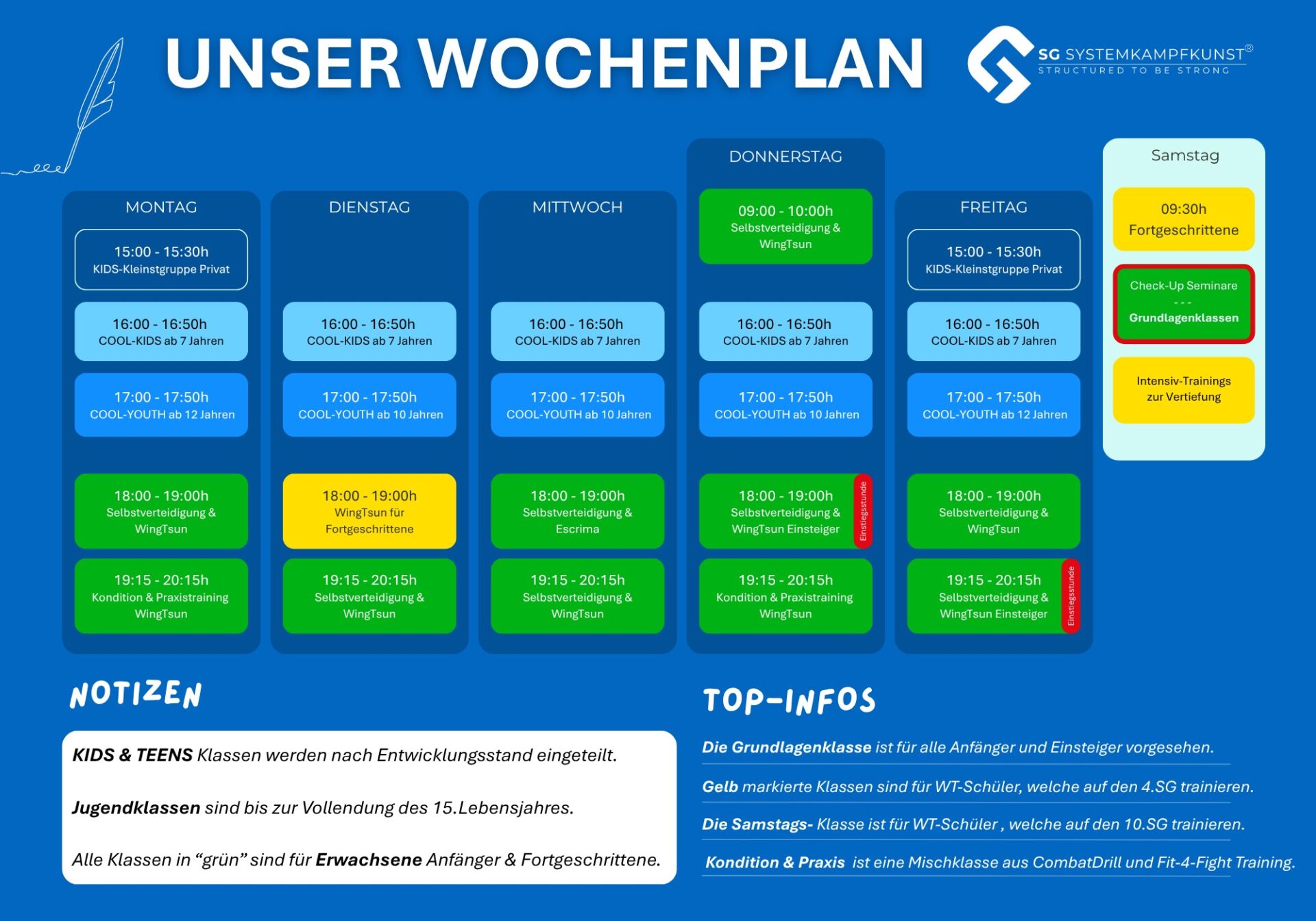 Kursplan der WingTsun Kampfkunstsc